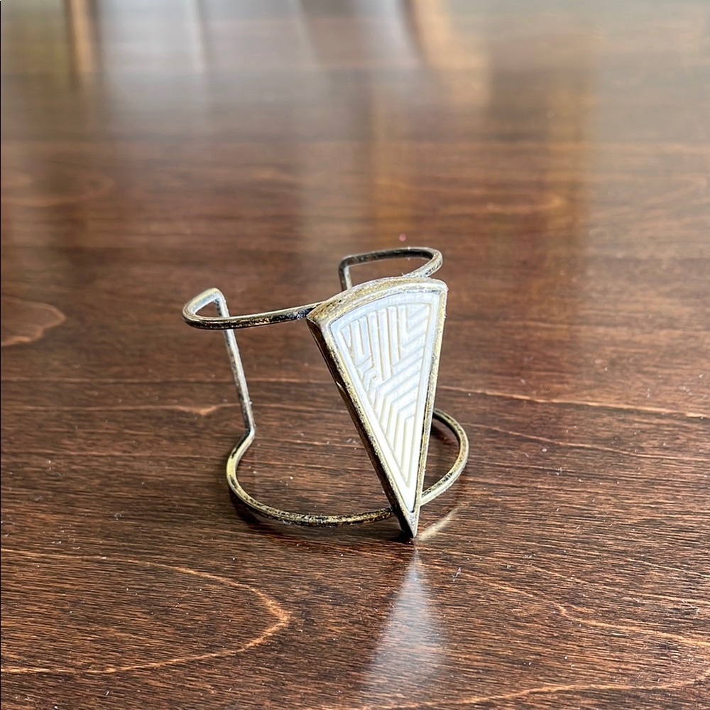 Noonday Collection Geometric Silver and White Cuff Bracelet